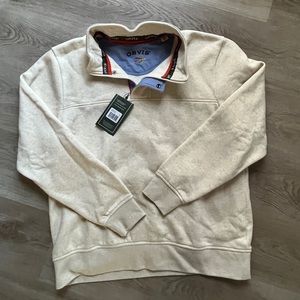 Men’s Orvis classic oatmeal cream Heathered quarter zip